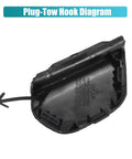 Front Right Unpainted Black Bumper Tow Hook Cover For Toyota Prius C 2015 2017 Replacement Eye Cap OE 52127-52947