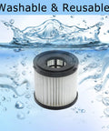 Washable Two Pack HEPA Vacuum Filter For 18V Wet And Dry Vacuums Compatible With PCL733 PCL734 P3240 floating in water