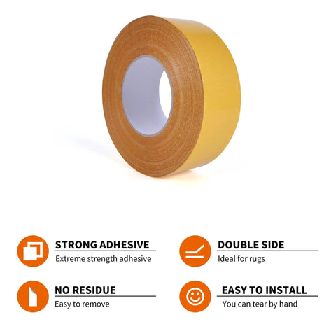 Heavy-Duty Double-Sided Carpet Tape That Stays Put 2 Inch Wide 40 Yard Rug Tape For Wood Tile Vinyl Floors Residue-Free