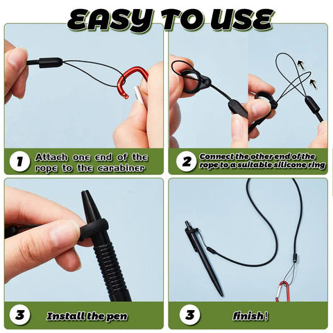 5 Sets 24 Inch Pen Leash Tether For Clipboard Lanyard Holder Anti Lost Pen Holder With Silicone Ring Stylus Tether demonstration