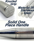 Pro Grade 58Mm Stainless Steel Bottomless Espresso Portafilter Hella Stable Tamping Grip Badass Rust Resistant Build Fits Sage Breville Dual Boiler Coffee Rigs with knurled grip and solid one-piece handle.