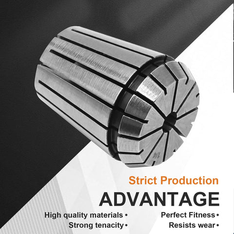 Close-up of heavy duty spring steel collet from 9 Piece ER32 Spring Collet Set for CNC Milling Lathe Engraving Machines