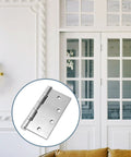 Door hinge, 4.5 x 4.5 in, brushed nickel stainless steel, ball bearing, 6-pack