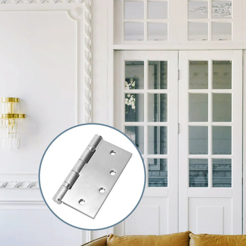Door hinge, 4.5 x 4.5 in, brushed nickel stainless steel, ball bearing, 6-pack