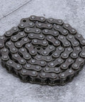 Robust Roller Chain For Tetrix Robot Projects Featuring Steel Links With 6.35 Mm Pitch and custom cut length in a spiral formation.