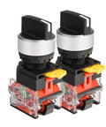 22mm 2 Position Maintained Selector Switch 10A 440V Pack Of 2 Plastic Body Aluminum Head With 4 Terminals for Control Panels
