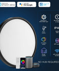 Smart Ceiling Light Fixture Black LED Flush Mount Round Light With Alexa And Google Home Voice Control Fifteen Point Eight Inch