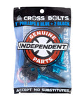 Genuine Skateboard Hardware With Tool 1 Inch Phillips Bolts And Nuts Blue Black Eight Pack For Trucks With Cross Logo Heads