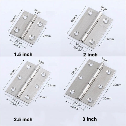 Soft Close Cabinet Hinges Set Stainless Steel Anti Slam Dampening System Quiet Self Close 1.5 Inch 2 Inch 2.5 Inch Options Includes Screws Durable Furniture Hardware For Kitchen Cabinets, Bathroom Vanities, And Closet Doors dimensions