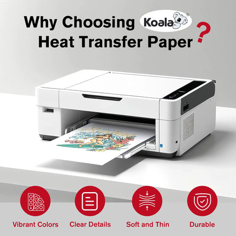 Printable Iron On Heat Transfer Paper For White And Light Fabrics, 25 Sheets, 8 5x11 Inches in inkjet printer demonstration