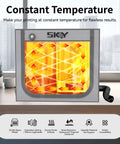 Double Space Resin 3D Enclosure With Ventilation Kit and LED Light, showing constant temperature feature with airflow illustration