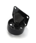 FactorDuty 4 swivel plate caster, all-black metal with a 3-inch wheel and mounting plate