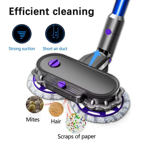 Electric Cleaning Mop Head For V7 V8 V10 V11 Cordless Vacuums Wet Dry Mop Attachment with visual components for efficient cleaning