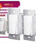 Dimmer Light Switch And LED Driver, 96W 24V Dimmable, 2-In-1 Power Control, 2-Pack, Space-Saving Junction Box Friendly, Compact Gloss White Finish, No Separate Power Supply Needed, Easy Install white 24V dimmer switch and driver in box