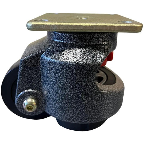 Pack Of 4 Heavy Duty Leveling Casters With 3 Inch Nylon Wheels And Top Plate Bolt And Nut, 2200 Lb Load Capacity, Steel Frame With Die Cast Aluminum Alloy, Perfect For Medical Carts, Test Rigs, Optical Benches