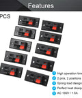 WP2-3 Speaker Spring Connection Clip 10-Pack; black connectors with red push release, two mounting holes, for quick wire hookups.