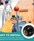4 Piece Threaded Ball Knobs Set M6 X 20mm Phenolic Plastic Pro Grade Ball Handles installed on lever, focus on machine use.