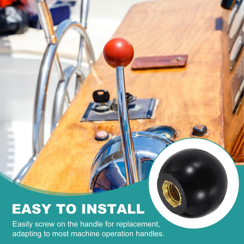 4 Piece Threaded Ball Knobs Set M6 X 20mm Phenolic Plastic Pro Grade Ball Handles installed on lever, focus on machine use.