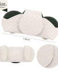 Premium Leather Sunglasses Holder For Car Visor With Secure Clip. Beige braided design, 7.5 x 3 inches, fits all vehicles.