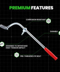 Carriage Lever Kit With Eye Bolt For Ridgid 312 Pipe Threader, OEM Spec Replacement Part 42385, premium alloy steel on grid background