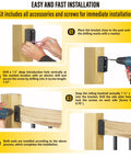 Installation steps for Heavy Duty 201 Stainless Steel Deck Railing Connector Set One And A Half Inch By Three And A Half Inch