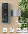 Anti Theft Aluminum Doorbell Mount Bracket With No Drill Design For Smart Doorbells installed on wooden door
