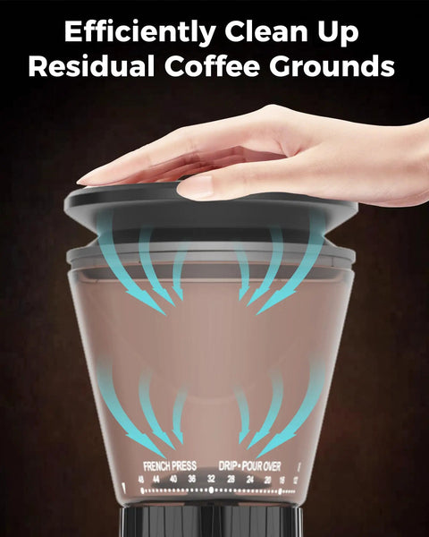 Premium Home Barista Combo Loaded With A 58Mm Commercial Style Espresso Maker And Precision Conical Burr Grinder features easy cleanup for coffee grounds.