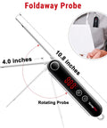 Ultra Fast Instant Read Meat Thermometer With 4 Inch Probe Digital Thermocouple Sensor displaying measurement angles