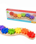 Colorful Rainbow Caterpillar Gear Toy For Toddlers And Babies Teaches Color Names And Matching With Spinning Gear Fun