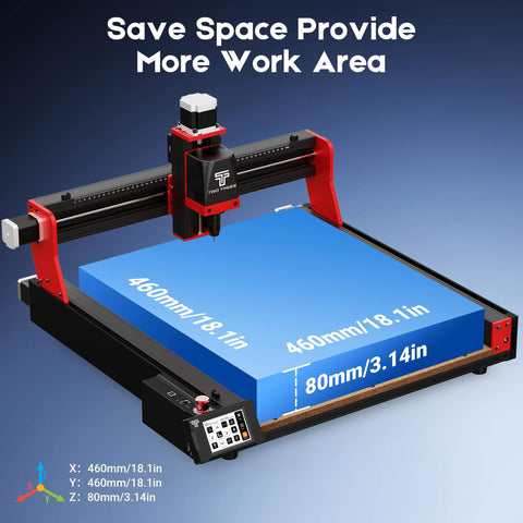 Pro Grade All Metal CNC Router With Huge 460x460mm Working Area, NEMA 57 Stepper, 3.5 Inch Touch Screen, Upgraded 3 Axis Engraver