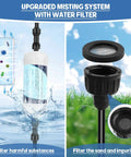Outdoor Misting Cooling System Kit With Timer For Patio And Backyard, 100 Ft Misting Line, water filter detail view