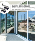 Sliding door with view of cityscape featuring Side Mount Ball Bearing Drawer Slides That Glide Smoothly And Quietly Detachable Rails