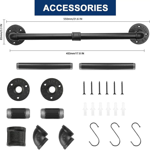Industrial Pipe Towel Bar Wall Mount For Bathroom Built To Last Heavy Duty Rustic Iron Towel Rack Holder DIY Hardware Accessory Parts
