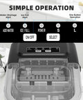 Countertop Ice Maker Machine With Quick Ice 8 Cubes In 6 Minutes 26.5 Lbs Per Day Self Cleaning Two Ice Sizes controls.