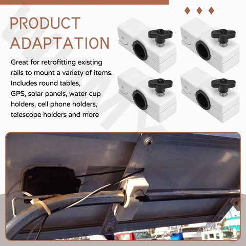 4 Pack Removable Rail Mount Clamps 327199-1 on marine rail with telescope holder compatibility