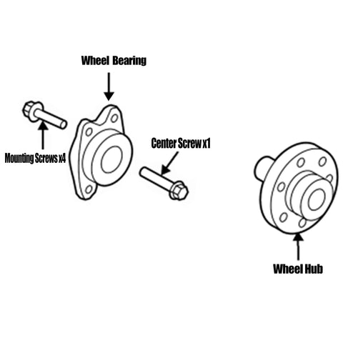 Illustration of Premium Pre Assembled Wheel Hub Bearing Assembly For Front And Rear Audi A4 A5 A6 Q5 Quattro AWD with labeled parts