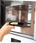 Open microwave oven showing installed 10 Piece Microwave Mica Sheets Set For Replacement Mica Plates Heat Resistant Insulation.