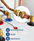 2 Pack One Half Inch Copper Pipe Union Sweat To Male Iron Pipe Threaded Brass Fitting Installed in HVAC System