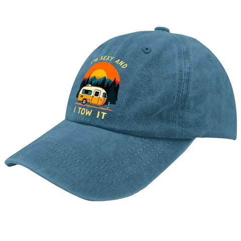 Im Sexy And I Tow It Vintage Camping RV Camper Truck Hat For Men Funny Adjustable Cap