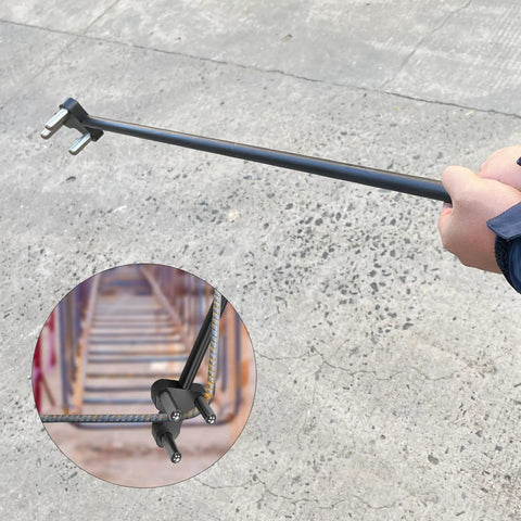 Jmsmsh Heavy Duty Hand Rebar Bender Tool For Steel Rods Up To 5/8 Inch, shown bending steel with ergonomic grip.