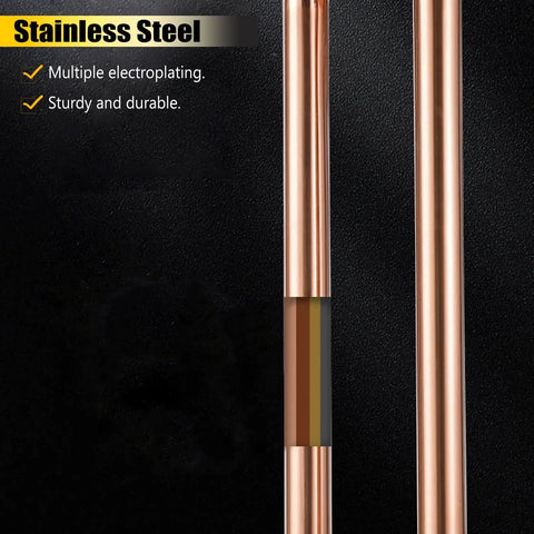 Close-up of pink stainless steel barn door handle set, showing heavy duty push pull hardware suitable for glass or wood doors.