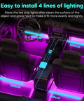 Car interior with App Controlled Car LED Interior Lights With USB Power Color Changing Mood Lighting That Syncs To Music