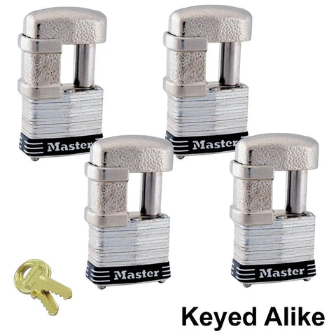 4 Pack Keyed Alike Trailer And Multi Purpose Padlocks With 8 Keys 37KA4 Outdoor Weather Resistant Lock Set