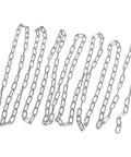 Heavy Duty 1/8 Inch By 49 Feet Stainless Steel Coil Chain With Galvanized Polished Finish laid out in linear segments.
