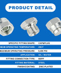 56 Piece BSPP Hydraulic Hose Caps And Plugs Kit For Sizes 2 4 6 8 10 12 16 With Reliable Sealing, Durable Fitment, And Universal Hydraulic Fittings displayed with product specifications.