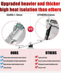 Comparison of Heavy Duty Stainless Steel Heat Shield Tank Grill Replacement Parts For Tank Firebox Grill Fits Gas2Coal Advantage Series And Multiple Models showing thickness and benefits.