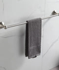 Brushed Nickel Adjustable Towel Bar 24 Inch Expandable 4 Piece Bathroom Hardware Set wall mounted with towel