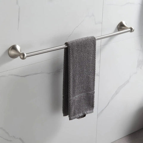 Brushed Nickel Adjustable Towel Bar 24 Inch Expandable 4 Piece Bathroom Hardware Set wall mounted with towel