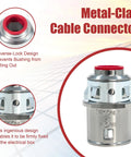 Heavy Duty Zinc MC Cable Connectors 35 Pack Snap In Mounting For One Half Inch Knockouts showing metal-clad design with reverse-lock feature.