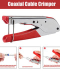 3 In 1 Coax Cable Crimping Tool Kit With 20 Pcs F Type RG59 RG6 Compression Connectors And Coaxial Cable Stripper with red handle